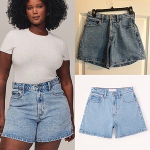 Like New Abercrombie & Fitch Curve Love High Waist Dad Fit Jean Shorts